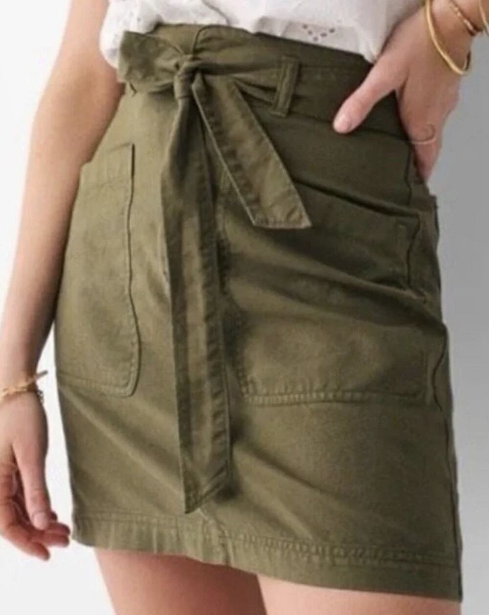 New with Tags Faherty Arlie Utility Skirt - Military Olive - Size Medium